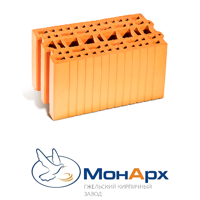 Керамический блок Гжель, М150, 9 NF, 400х200х219