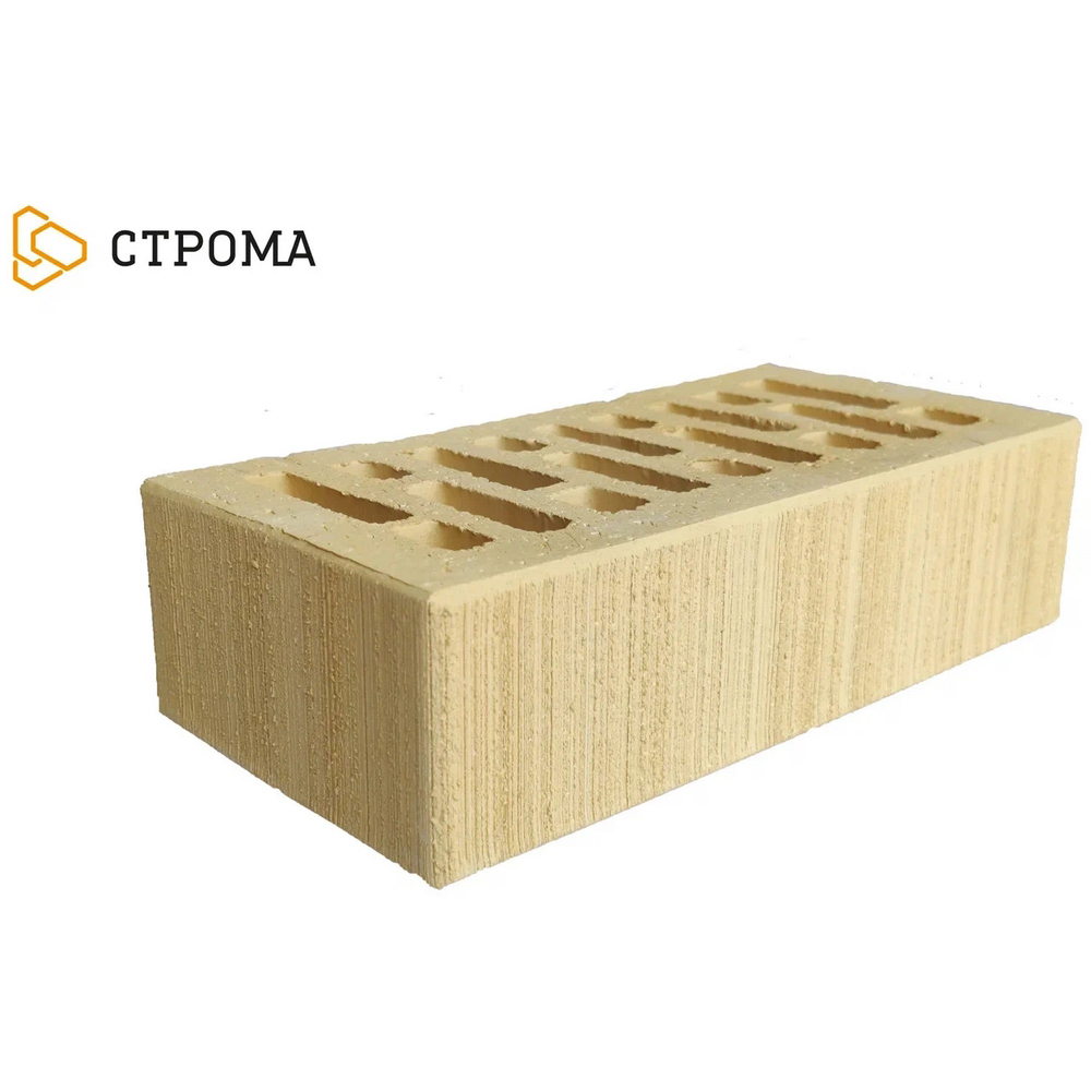 Облицовочный кирпич Строма одинарный 1 НФ Слоновая кость Бархат