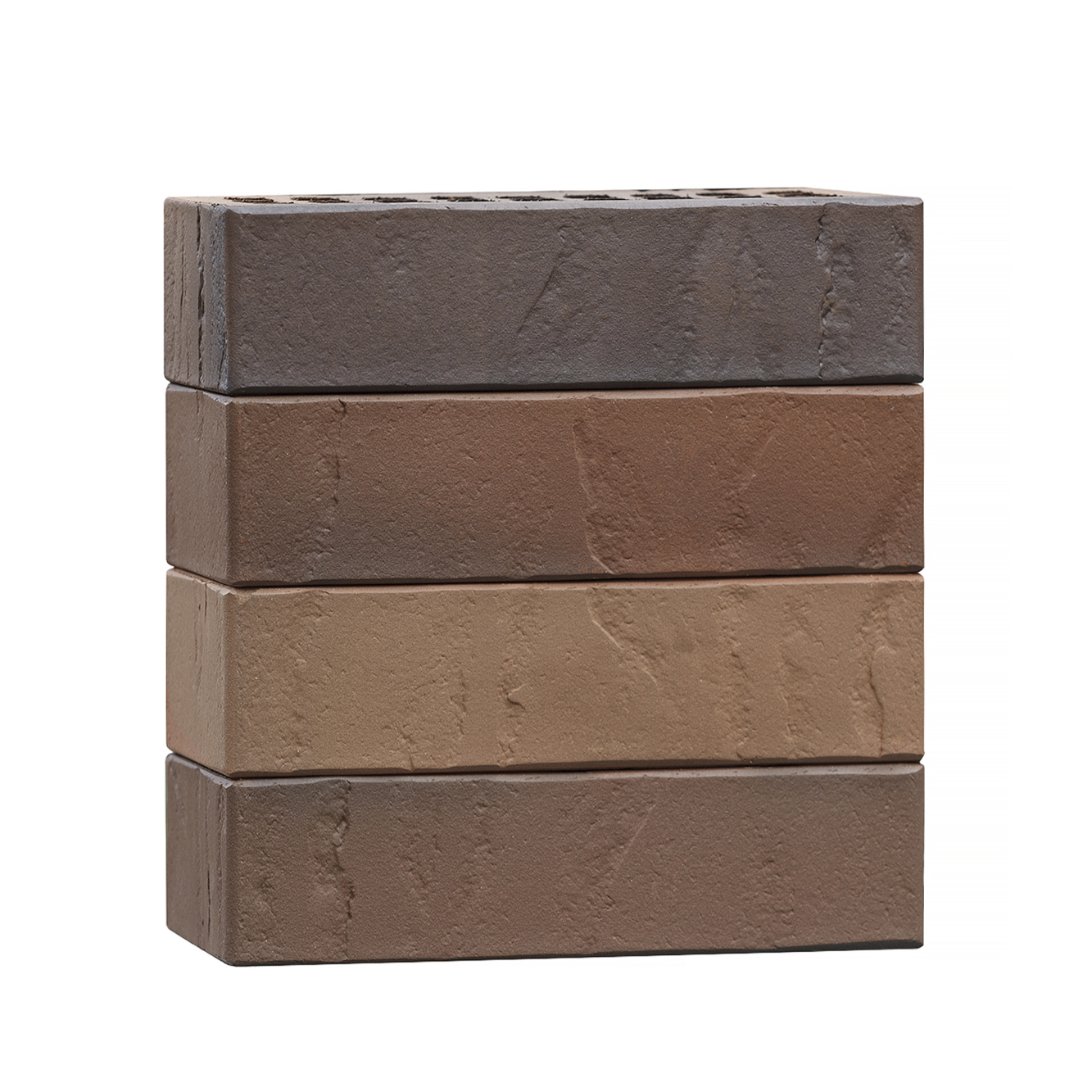 Облицовочный кирпич ВолгаБрик Эльтон Флэш баварская кладка одинарный 1 НФ руст М200