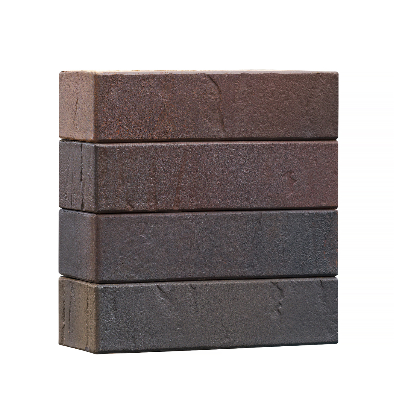 Облицовочный кирпич ВолгаБрик Эльтон Пламя баварская кладка одинарный 1 НФ руст М200