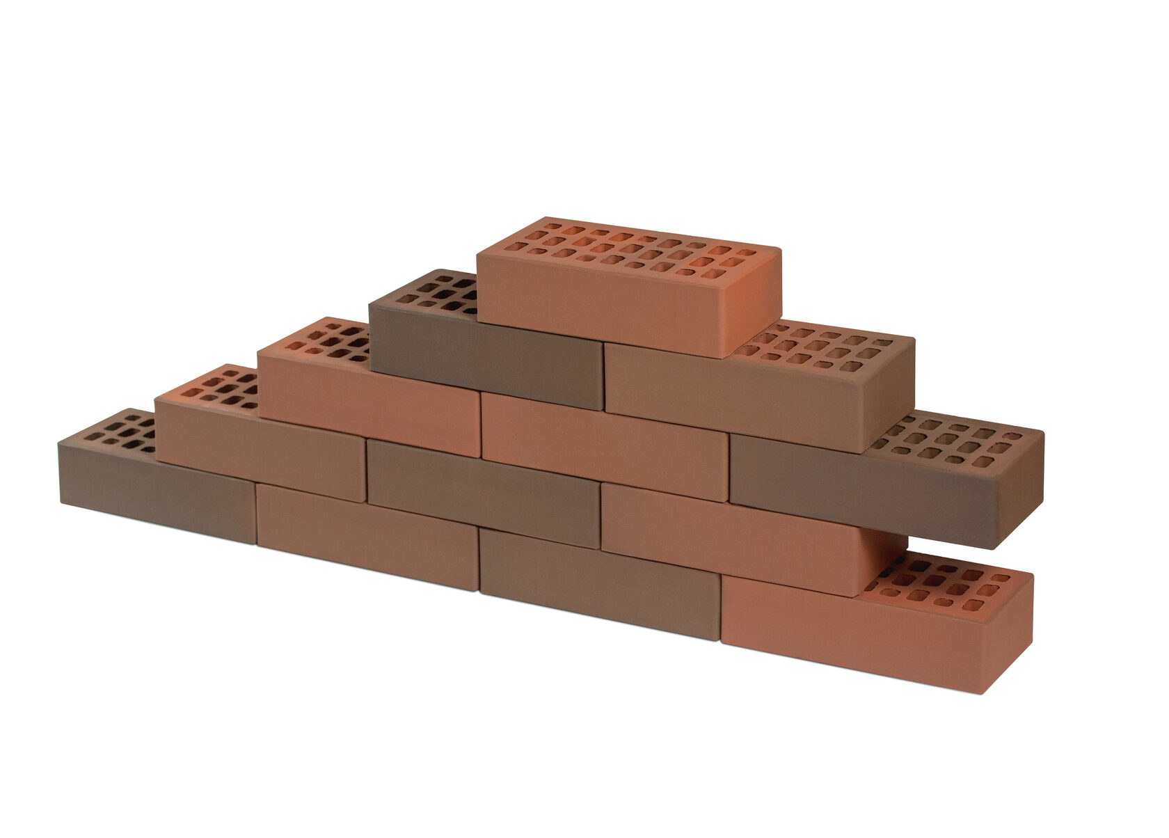 Облицовочный кирпич ВолгаБрик Нева баварская кладка одинарный 1 НФ гладкий М200