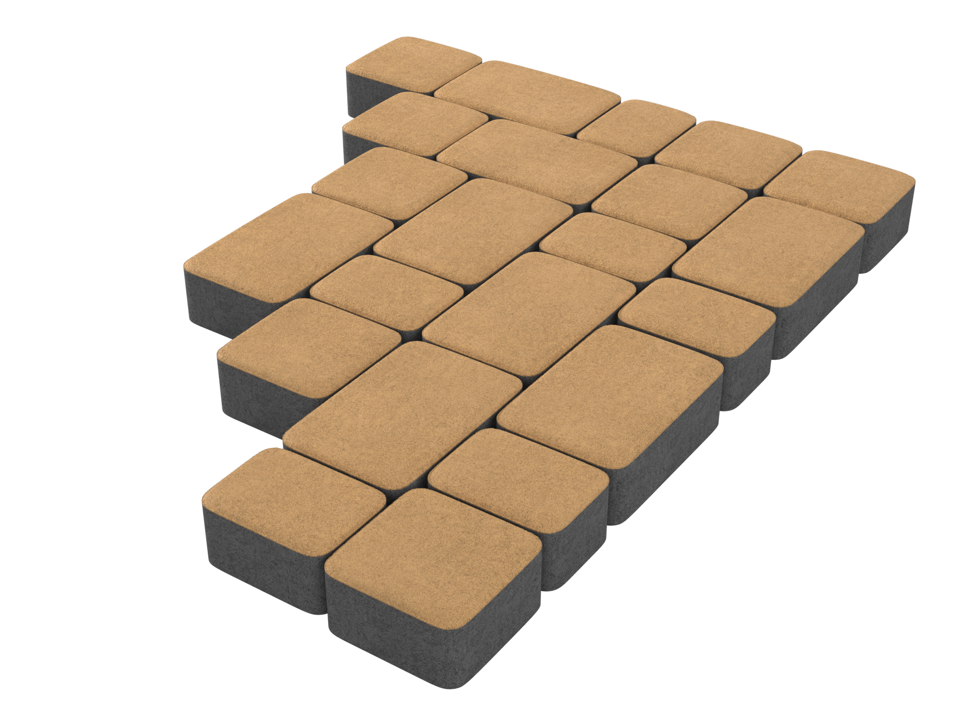 Тротуарная плитка Старый город Stellard «Желтый» 60 мм