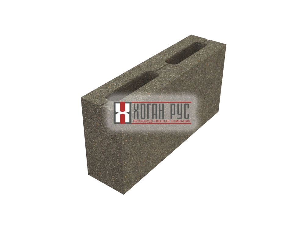 Керамзитобетонный 2-ух пустотный блок Хоган Рус перегородочный 390х90х188