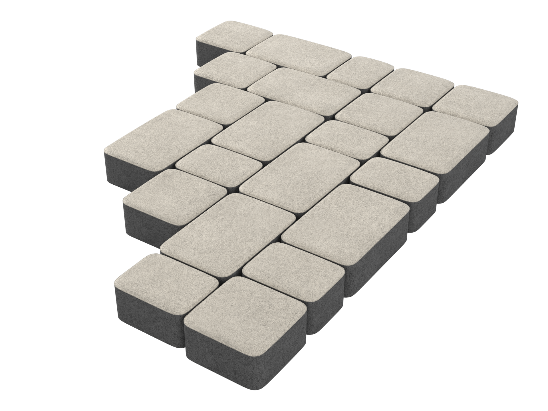 Тротуарная плитка Старый город Stellard «Белый» 60 мм