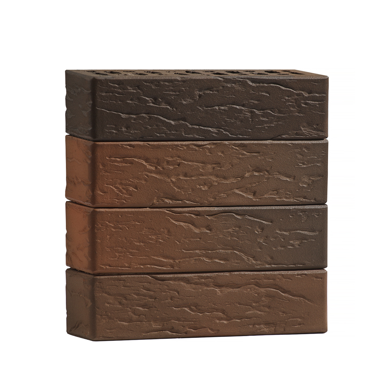 Клинкерный фасадный кирпич ВолгаБрик евро 0,7НФ рустикатор