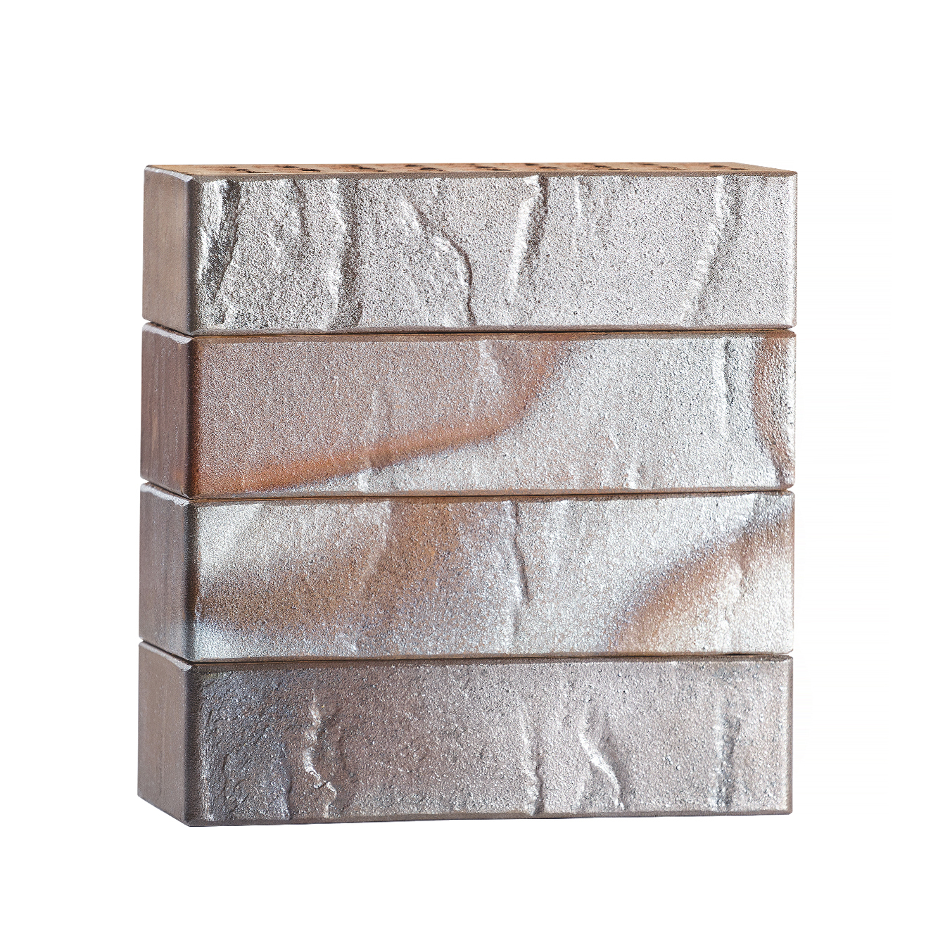 Облицовочный кирпич ВолгаБрик Эльтон Лед баварская кладка одинарный 1 НФ руст М200